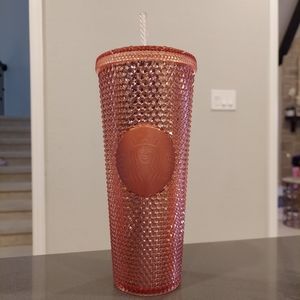 SOLD- Starbucks Rose Gold Studded Tumbler, rare